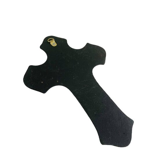 Wooden Cross Wall Mount with Cross Silver Plated 6.5" x 4 1/2" - Picture 5 of 8